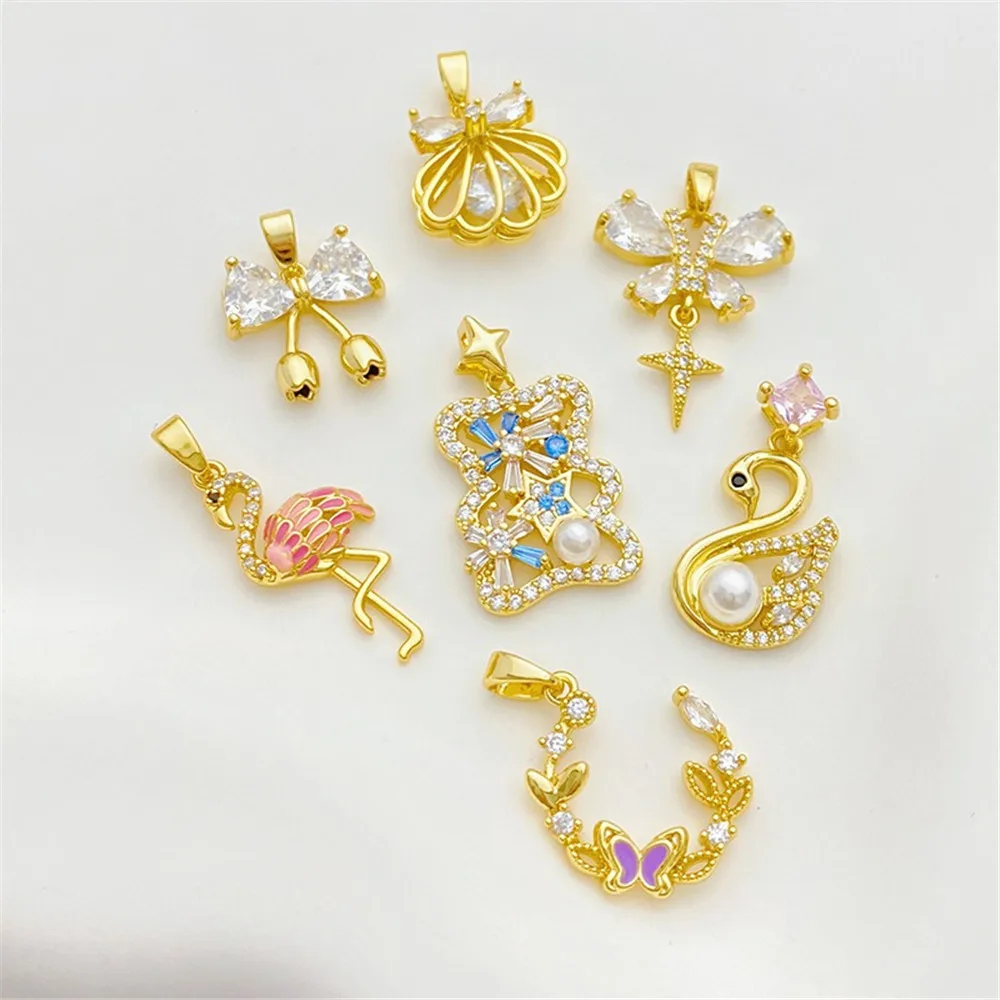 14K Gold-plated Zirconium Bellow Bow Shell Charm Pendant DIY Jewelry Supplies Beads for Necklace Bracelet Craft Accessories
14K Gold-plated Zirconium Bellow Bow Shell Charm Pendant DIY Jewelry Supplies Beads for Necklace Bracelet Craft Accessories
