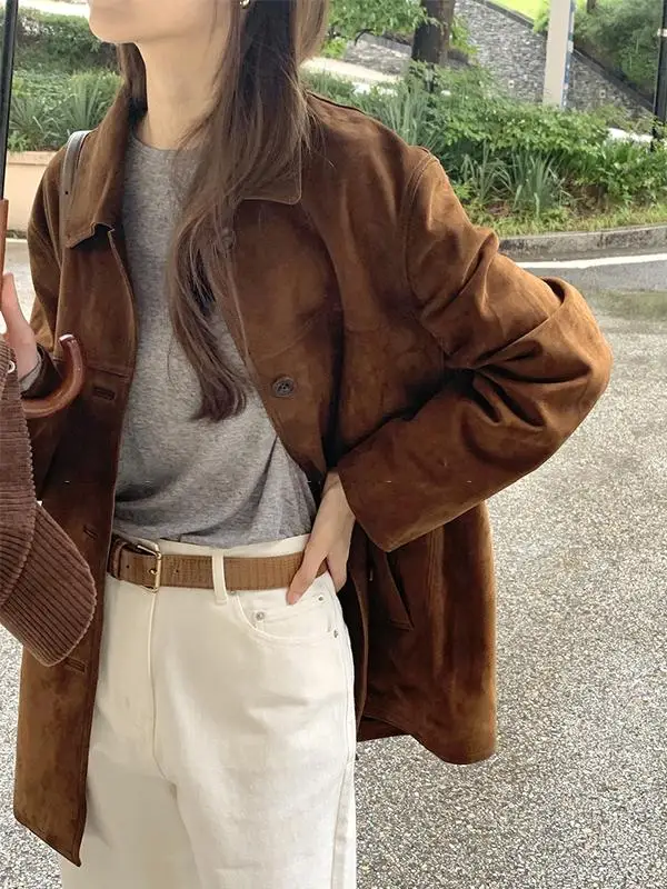 Brown Oversized Collar Jacket Women's Spring Autumn 2026 New Korean Style Classic Silhouette Loose Fit Commute Style
Brown Oversized Collar Jacket Women's Spring Autumn 2026 New Korean Style Classic Silhouette Loose Fit Commute Style
