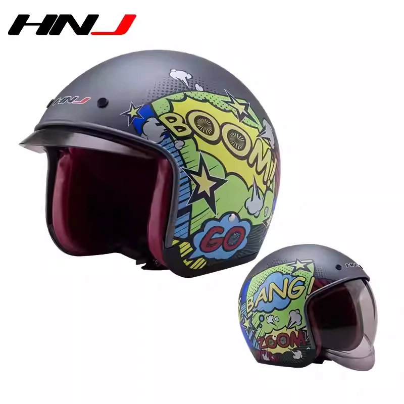 HNJ Motorcycle Retro Half Helmet Winter Electric Car Warm Half Helmet Funny Graffiti Helmet Bubble Lenses
HNJ Motorcycle Retro Half Helmet Winter Electric Car Warm Half Helmet Funny Graffiti Helmet Bubble Lenses