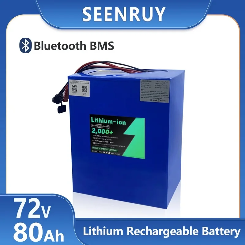 72V 80Ah High-Capacity Lithium Battery Pack for 5000W Electric Wheelchair, Tricycle, or Motorcycle
72V 80Ah High-Capacity Lithium Battery Pack for 5000W Electric Wheelchair, Tricycle, or Motorcycle