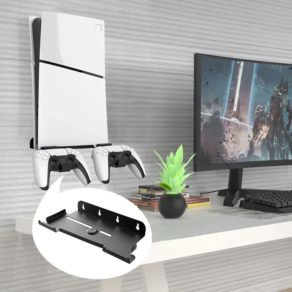 Wall Mount Bracket Game Console Base Stand Holder with 2 Controller Mounts Display Stand Base Wall Hanging Stand for PS5 Slim
Wall Mount Bracket Game Console Base Stand Holder with 2 Controller Mounts Display Stand Base Wall Hanging Stand for PS5 Slim