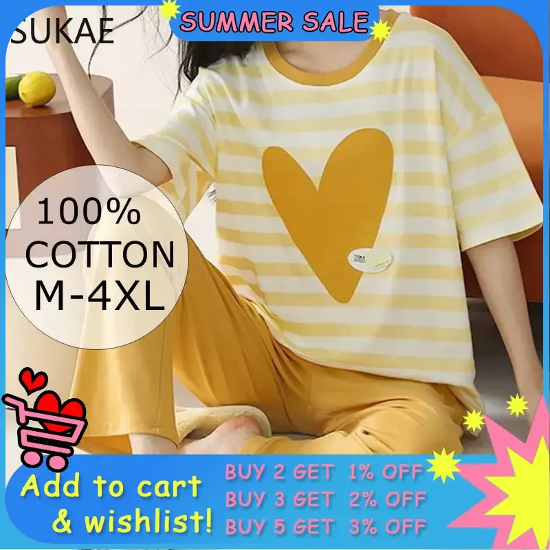 100% Cotton! SUKAE HQ Fashion Women Sleepwear Casual Short Sleeves Pajamas Set Leisure Loungewear Cartoon Nightwear for Girls
100% Cotton! SUKAE HQ Fashion Women Sleepwear Casual Short Sleeves Pajamas Set Leisure Loungewear Cartoon Nightwear for Girls