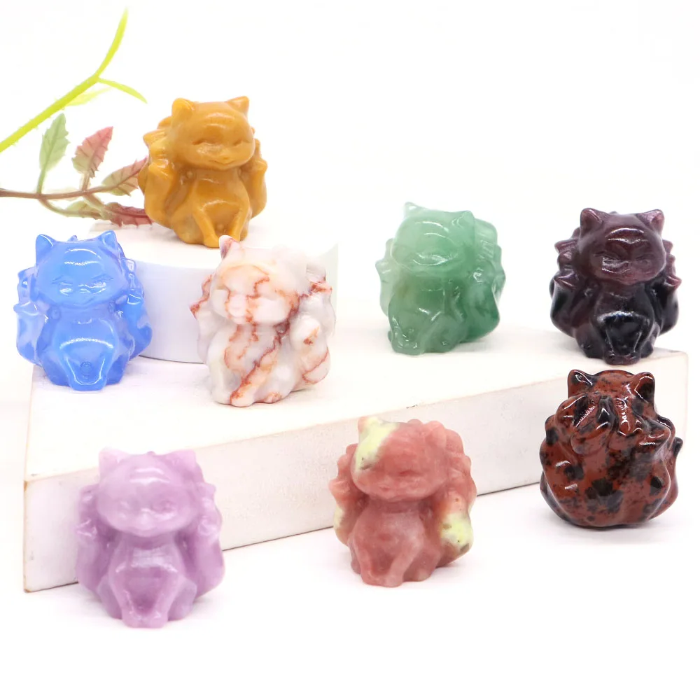 1.2" Q Version Nine-tailed Fox Statue Natural Healing Crystal Stone Carving Figurine Crafts Home Feng Shui Decoration Lucky Gift
1.2" Q Version Nine-tailed Fox Statue Natural Healing Crystal Stone Carving Figurine Crafts Home Feng Shui Decoration Lucky Gift