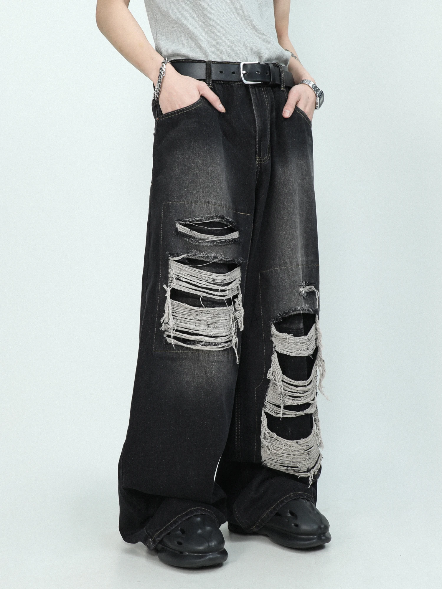 American-Style High-Grade Ripped Retro Denim Pants Men's Design Sense Niche Loose Wide-Leg Straight
American-Style High-Grade Ripped Retro Denim Pants Men's Design Sense Niche Loose Wide-Leg Straight