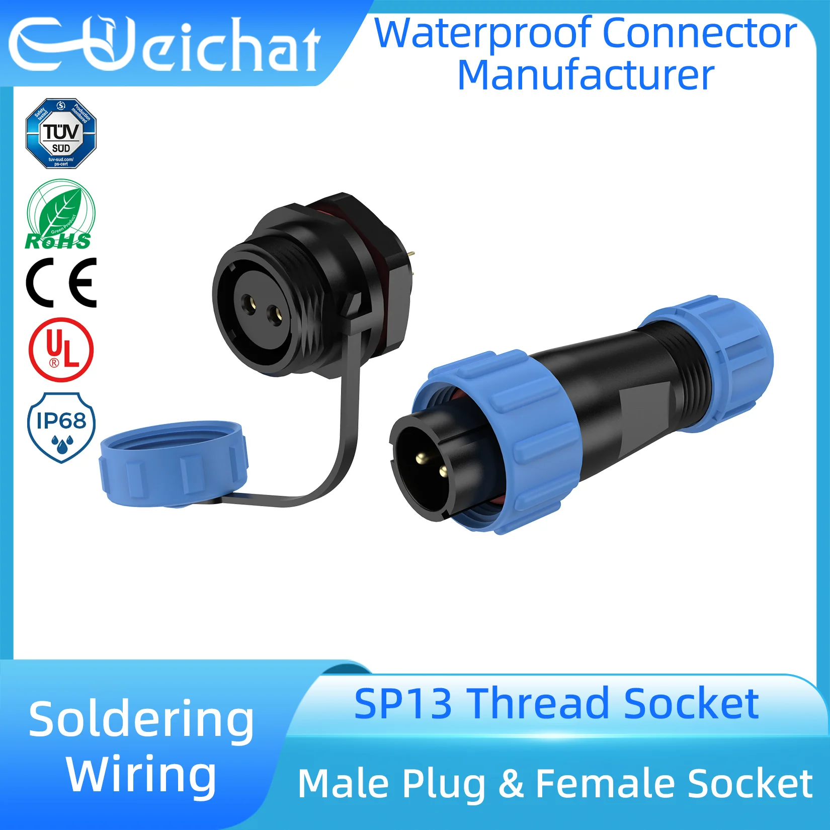 SP13 IP68 Waterproof Circular Aviation Connector, Panel Mount Male & Female Plug Socket 2/3/4/5/6/7/9 Pin for Electrical Wiring
SP13 IP68 Waterproof Circular Aviation Connector, Panel Mount Male & Female Plug Socket 2/3/4/5/6/7/9 Pin for Electrical Wiring