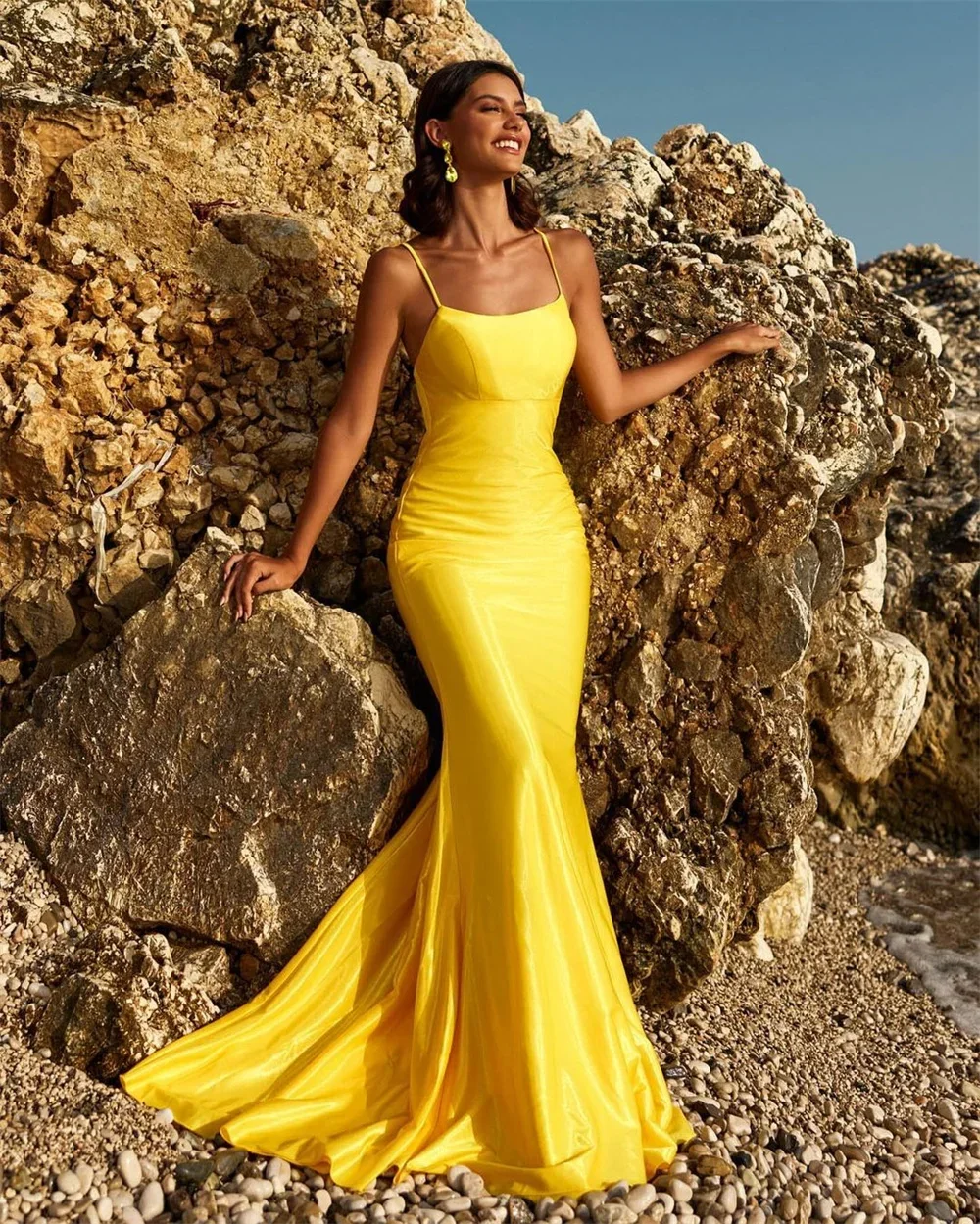 Sexy Spaghetti Straps Strapless Mermaid Evening Dresses Sleeveless Backless Pleated Corset Prom Gowns Formal Ball Gown for Women
Sexy Spaghetti Straps Strapless Mermaid Evening Dresses Sleeveless Backless Pleated Corset Prom Gowns Formal Ball Gown for Women