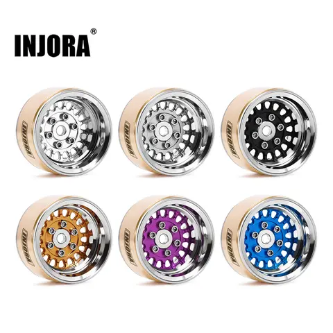 INJORA ModuWheel 1.0" Brass & Aluminum Beadlock Wheels for 1/18 1/24 RC Crawlers