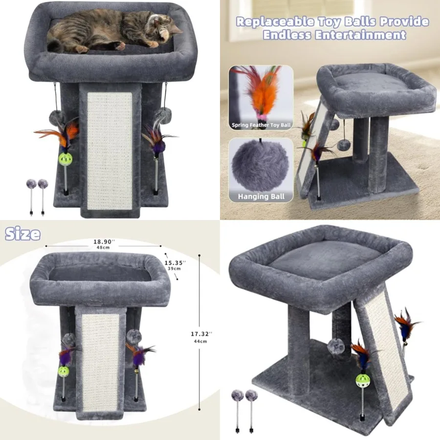 Multi-Level Cat Tree Tower with Integrated Scratching Post Designed for Indoor Cats to Enhance Physical Activity and Mental Sti
Multi-Level Cat Tree Tower with Integrated Scratching Post Designed for Indoor Cats to Enhance Physical Activity and Mental Sti
