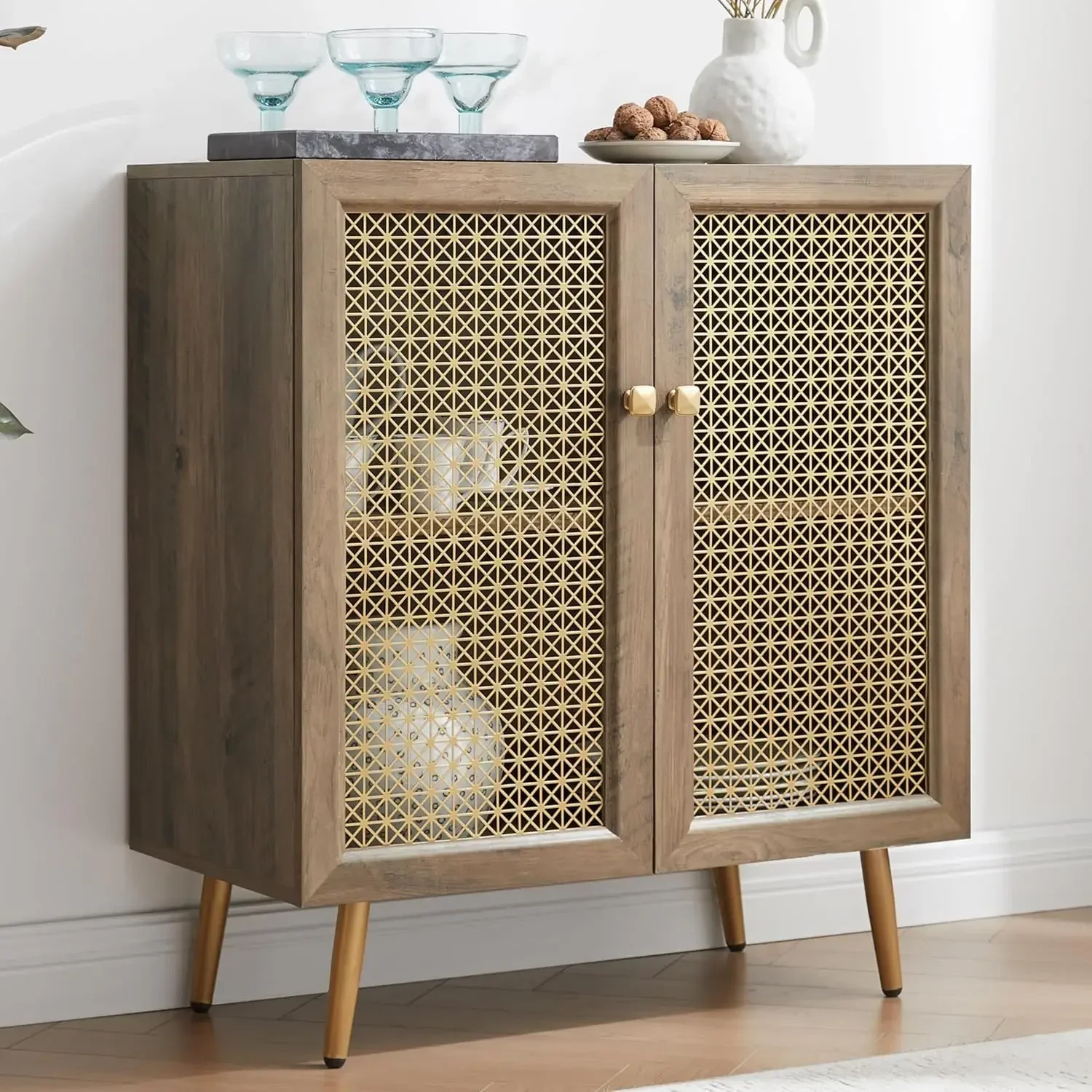A 31" Rustic Sideboard Buffet Cabinet with Metal Grid Decorated Wood Accent Storage Credenza Cabinet Console Table
A 31" Rustic Sideboard Buffet Cabinet with Metal Grid Decorated Wood Accent Storage Credenza Cabinet Console Table