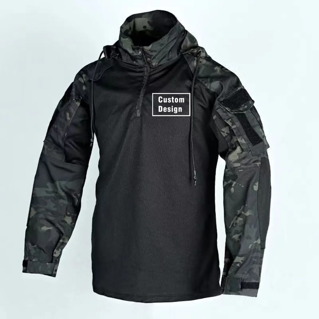 Custom Design Men Long Sleeve Outdoor Military Tactical T Shirts Men's Long Sleeve with Hat 1/4 Zipper Ripstop Cotton tops Camo
Custom Design Men Long Sleeve Outdoor Military Tactical T Shirts Men's Long Sleeve with Hat 1/4 Zipper Ripstop Cotton tops Camo