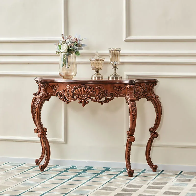 American entrance table against the wall Solid wood European entrance Narrow table Shelf
American entrance table against the wall Solid wood European entrance Narrow table Shelf