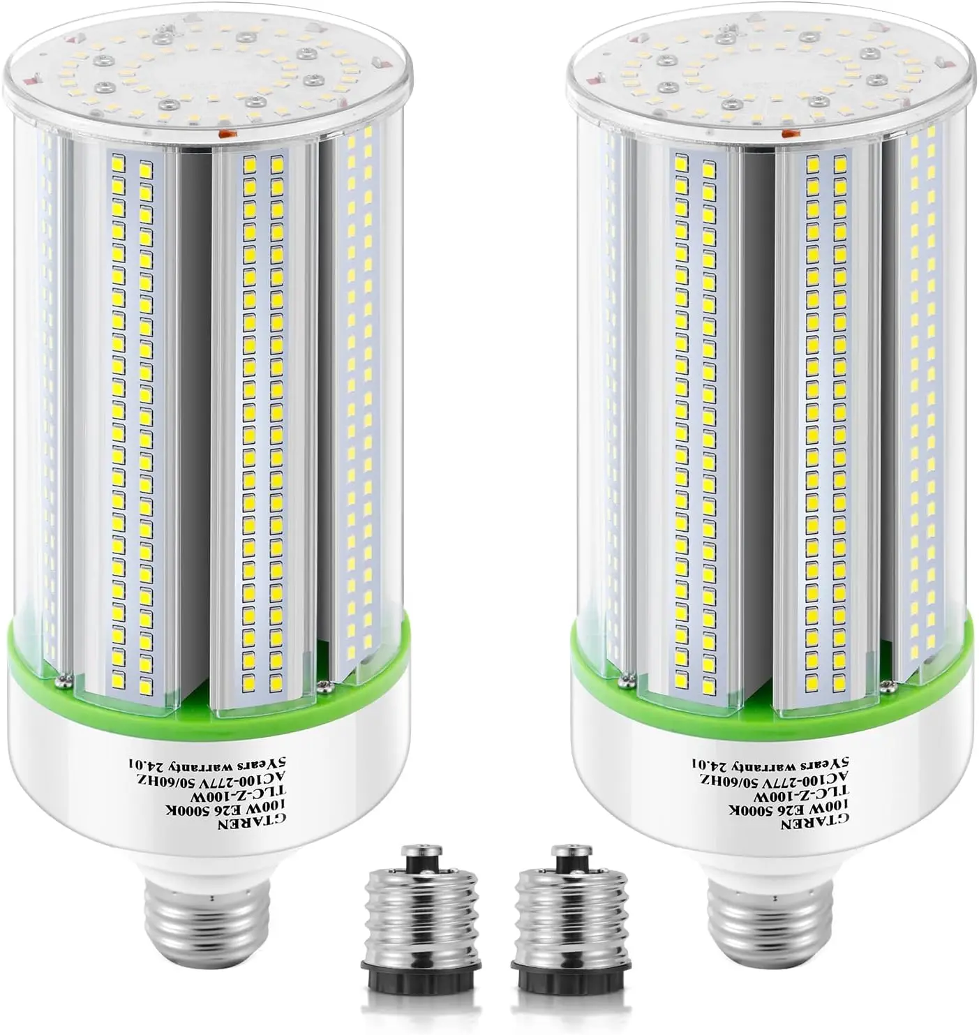 2-Pack 100W LED Corn Bulbs, 5000K Daylight White, 14000lm Brightness, E26/E39 Base for Commercial Industrial Lighting
2-Pack 100W LED Corn Bulbs, 5000K Daylight White, 14000lm Brightness, E26/E39 Base for Commercial Industrial Lighting