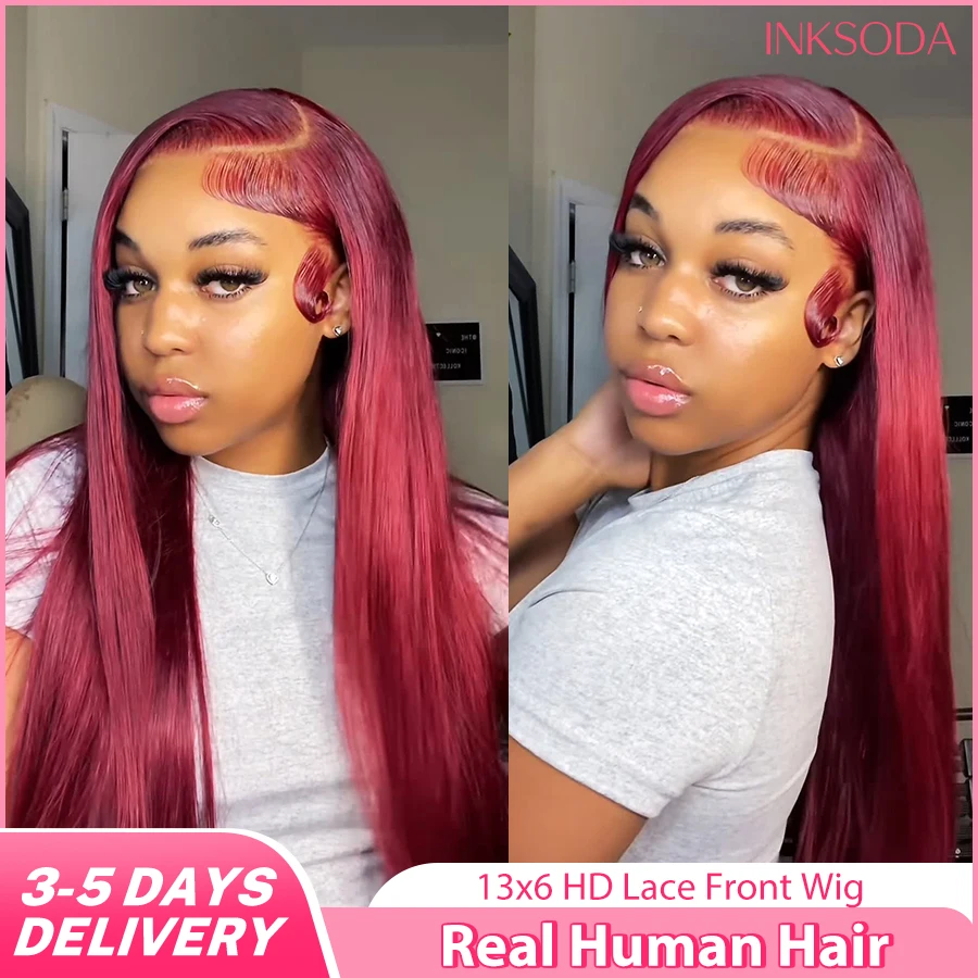 99J Burgundy 13x6 HD Lace Frontal Human Hair Wigs Brazilian Colored 36 Inch 220 Density Straight Red Lace Front Wigs Human Hair
99J Burgundy 13x6 HD Lace Frontal Human Hair Wigs Brazilian Colored 36 Inch 220 Density Straight Red Lace Front Wigs Human Hair