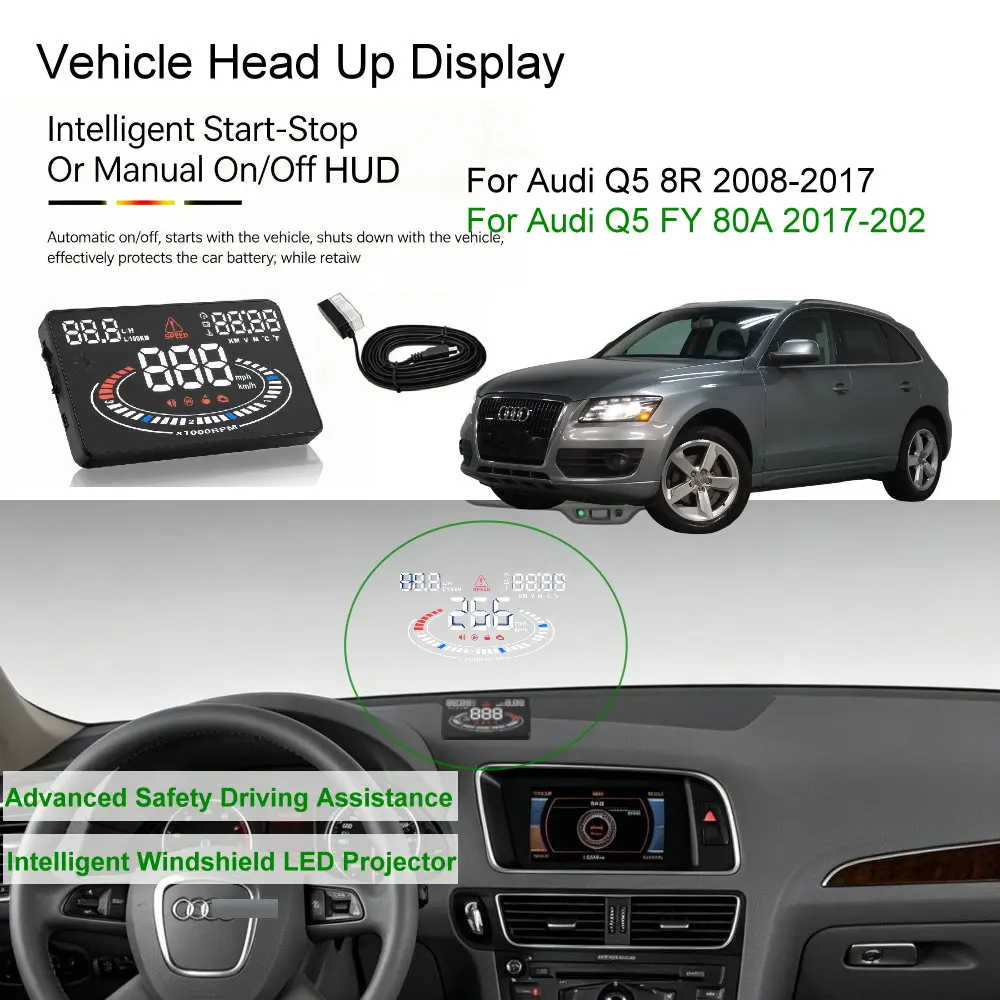 Car HUD Head Up Display For Audi Q5 8R 2008-2017 FY 80A 2017-2026 LED Windshield Projector Auto Electronics Accessories
Car HUD Head Up Display For Audi Q5 8R 2008-2017 FY 80A 2017-2026 LED Windshield Projector Auto Electronics Accessories