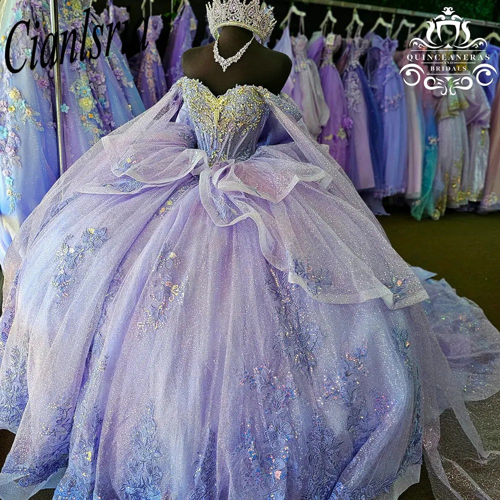 Lilac Off The Shoulder Ribbons Quinceanera Dresses Ball Gown Beading Appliques Ruffles For Sweet 15 Birthday Party Wedding
Lilac Off The Shoulder Ribbons Quinceanera Dresses Ball Gown Beading Appliques Ruffles For Sweet 15 Birthday Party Wedding