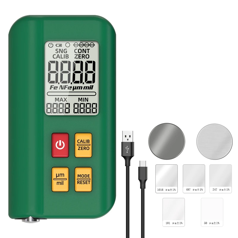 Coating Thickness Gauge Rechargeable 0.1Micrometre/0-1500Μm Fe/Nfe MAX/MIN Zero Measuring T2-LCD Display Durable Easy Install
Coating Thickness Gauge Rechargeable 0.1Micrometre/0-1500Μm Fe/Nfe MAX/MIN Zero Measuring T2-LCD Display Durable Easy Install