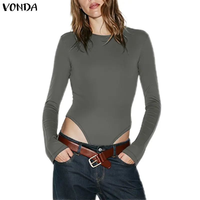 VONDA Fashion Sexy Women Bodysuits Autumn Long Sleeve T-Shirts 2025 Casual Solid Short Playsuits High Waist Famale Slim Rompers
VONDA Fashion Sexy Women Bodysuits Autumn Long Sleeve T-Shirts 2025 Casual Solid Short Playsuits High Waist Famale Slim Rompers