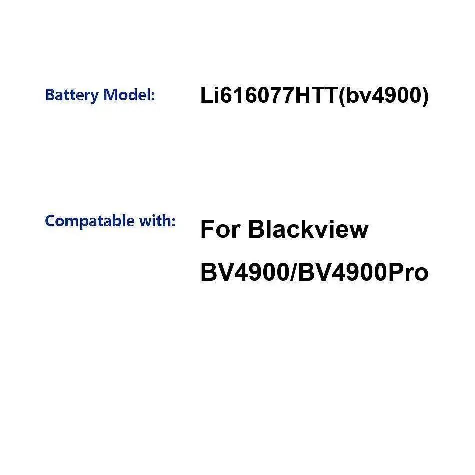 Высокая совместимость для Blackview BV4900 Pro Li616077 Brug 5580 мАч Высокоэффективный аккумулятор для мобильного телефона
Высокая совместимость для Blackview BV4900 Pro Li616077 Brug 5580 мАч Высокоэффективный аккумулятор для мобильного телефона