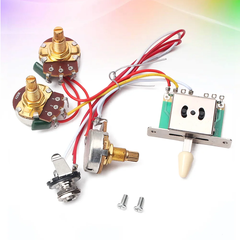 Double Coil 1 Volume Tone Pot Jack 250K Pre Wired Guitar Harness Way Toggle 1T1V
Double Coil 1 Volume Tone Pot Jack 250K Pre Wired Guitar Harness Way Toggle 1T1V