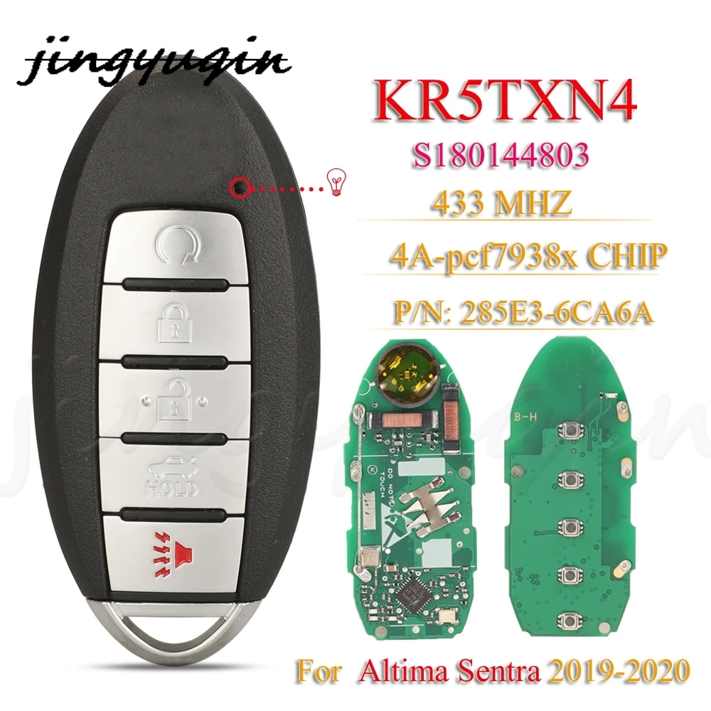 Jingyuqin S180144803 KR5TXN4 5 кнопок бесконтактный смарт-брелок 433 МГц NCF29A1M 4A для Nissan Altima Sentra 2019-2020 5 кнопок 
Jingyuqin S180144803 KR5TXN4 5 кнопок бесконтактный смарт-брелок 433 МГц NCF29A1M 4A для Nissan Altima Sentra 2019-2020 5 кнопок