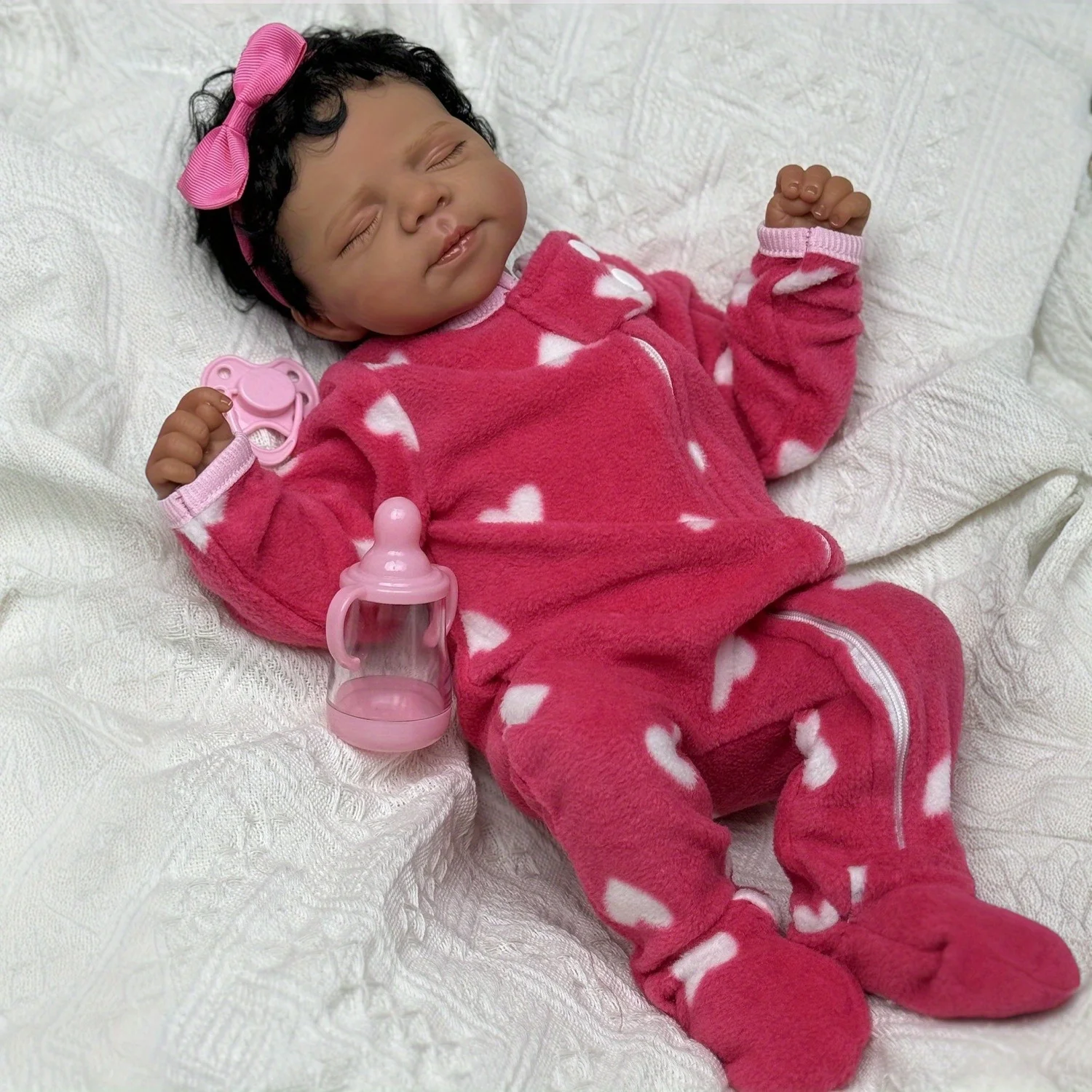 AONPENG 45CM Asleep Reborn Black Brown Skin Baby Doll Toy For Girl Vinyl Limbs Cloth Body Doll Lifelike Handmade Birthday Gift
AONPENG 45CM Asleep Reborn Black Brown Skin Baby Doll Toy For Girl Vinyl Limbs Cloth Body Doll Lifelike Handmade Birthday Gift