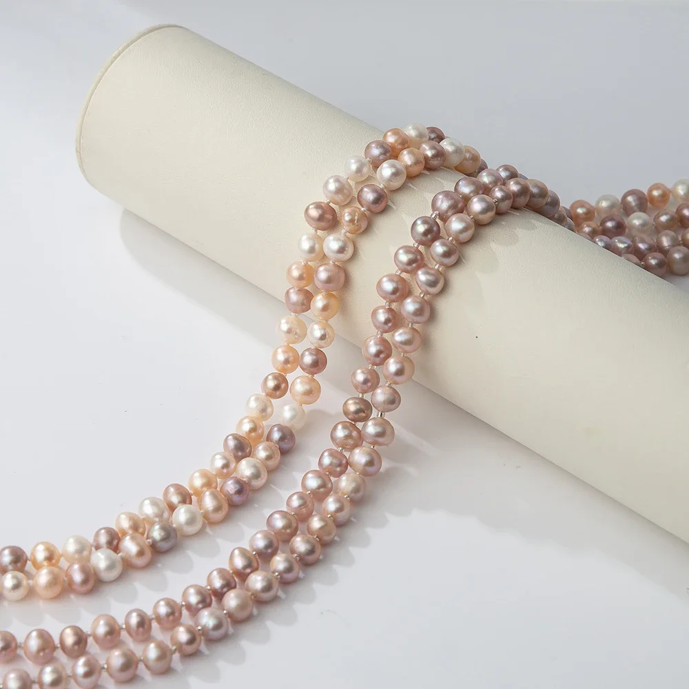7-8mm Potato Shape Natural Pearl Beads Necklace Pink Purple Costume Jewelry For Women's Sweater Chain Classic Summer Jewelry
7-8mm Potato Shape Natural Pearl Beads Necklace Pink Purple Costume Jewelry For Women's Sweater Chain Classic Summer Jewelry