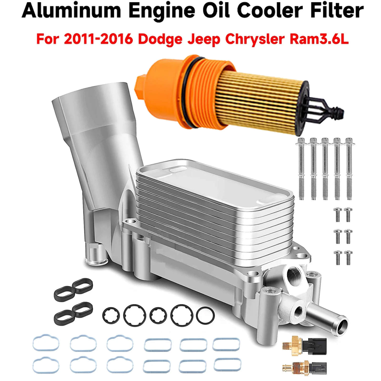 3.6L Engine Oil Cooler Oil Filter Housing Kit Fits 11-16 Dodge Jeep Chrysler Ram 5184294AE 5184304AE 5184304AF 5184294AD, 5184294AC
3.6L Engine Oil Cooler Oil Filter Housing Kit Fits 11-16 Dodge Jeep Chrysler Ram 5184294AE 5184304AE 5184304AF 5184294AD, 5184294AC