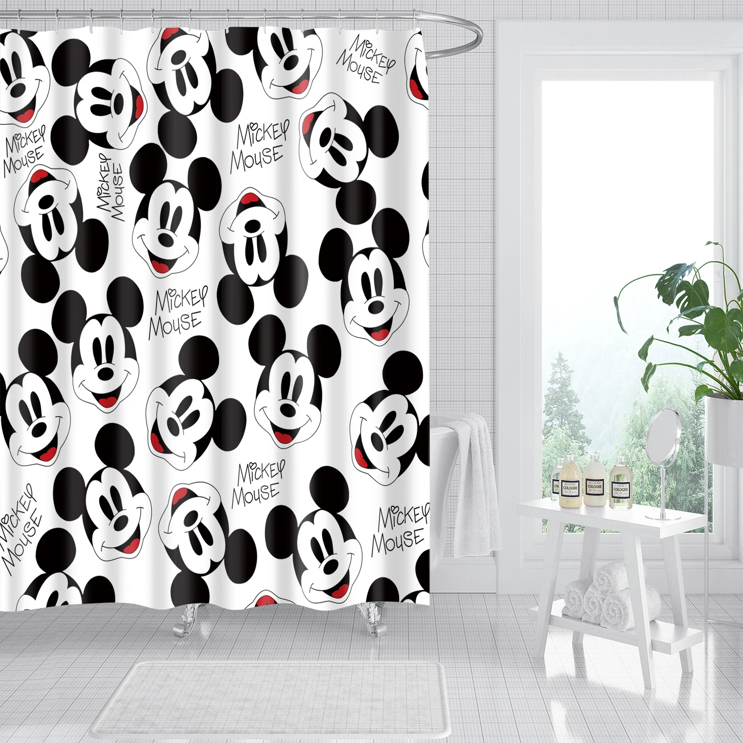 Red Black Mickey Mouse Shower Curtains Waterproof Bath Curtains Anime Cartoon Print Polyester Bathing Cover 12 Hooks
Red Black Mickey Mouse Shower Curtains Waterproof Bath Curtains Anime Cartoon Print Polyester Bathing Cover 12 Hooks