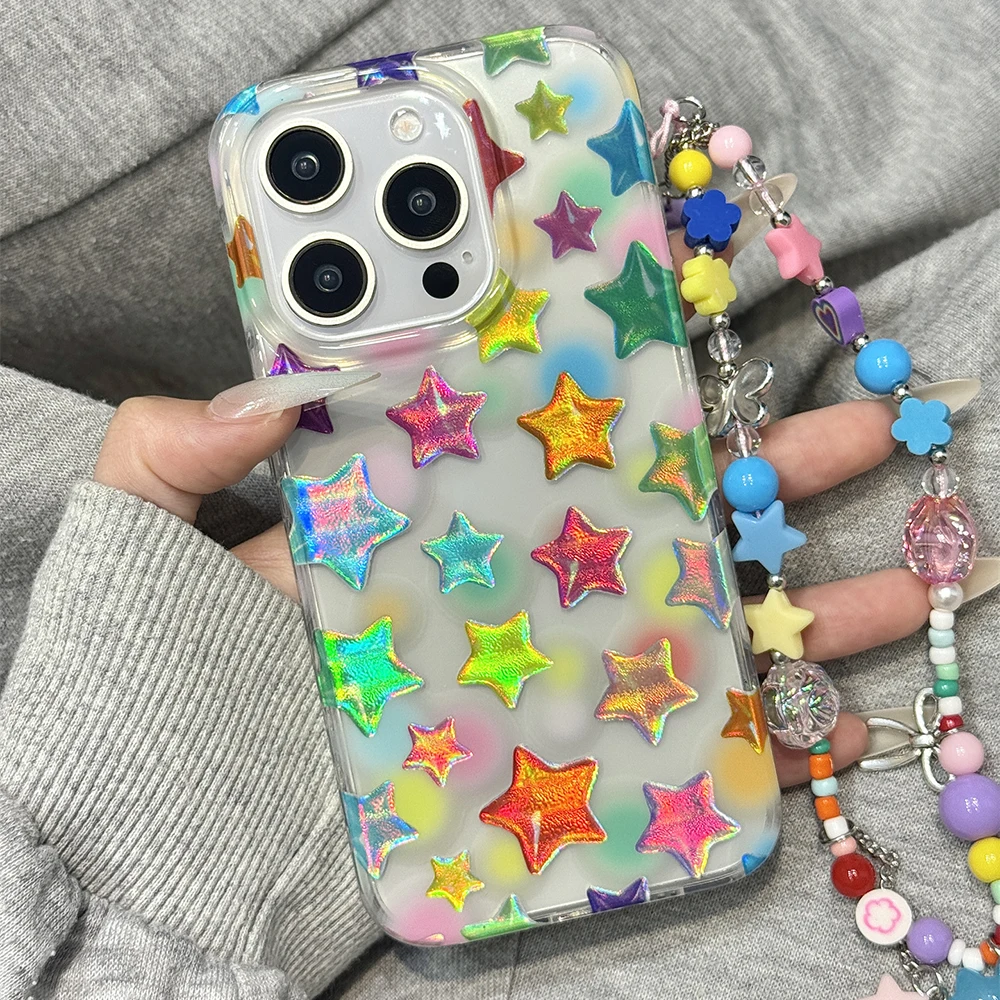 Glitter Laser Gradient Stars Phone Cases for IPhone 13 14 15 16 Pro Max 14pro 15pro Shockproof Cute Clear Cover with Bracelet
Glitter Laser Gradient Stars Phone Cases for IPhone 13 14 15 16 Pro Max 14pro 15pro Shockproof Cute Clear Cover with Bracelet