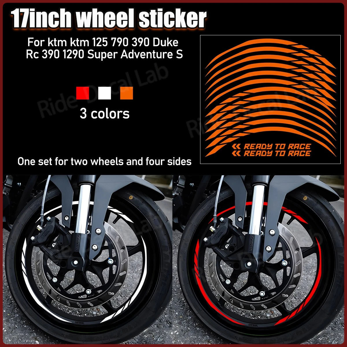 Наклейки на колеса 17 дюймов для KTM 125 790 390 Duke RC 390 1290 Super Adventure S, аксессуары для мотоциклов, светоотражающие виниловые наклейки
Наклейки на колеса 17 дюймов для KTM 125 790 390 Duke RC 390 1290 Super Adventure S, аксессуары для мотоциклов, светоотражающие виниловые наклейки
