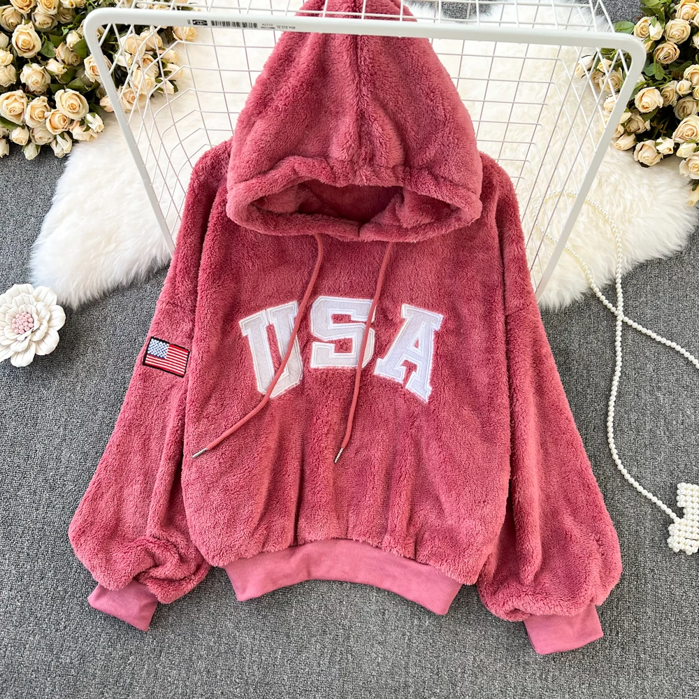 2022 Autumn Winter Hoodies Women's Sweatshirts Korean Style Loose Letter Embroiderty Casual Tops Fashion Hooded Pullover
2022 Autumn Winter Hoodies Women's Sweatshirts Korean Style Loose Letter Embroiderty Casual Tops Fashion Hooded Pullover