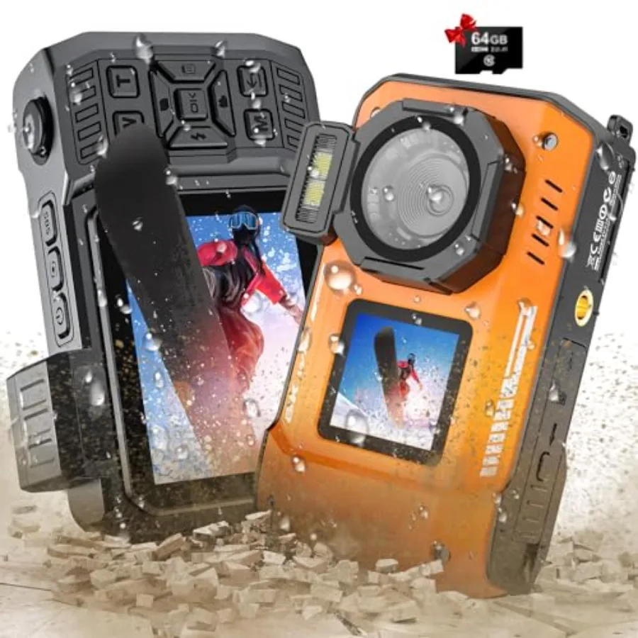 Underwater camera for snorkeling, ABS plastic, orange, 8K video with WiFi, 33FT waterproof, 70MP, 64GB card included, rugged du
Underwater camera for snorkeling, ABS plastic, orange, 8K video with WiFi, 33FT waterproof, 70MP, 64GB card included, rugged du