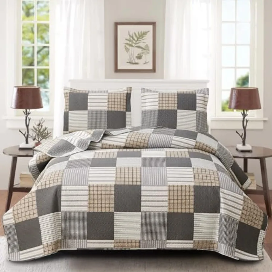 Plaid Bedding Sets 3 Pcs Queen Size Quilt Bedspread Checked Patchwork Print Coverlets Bedcover Reversible Bed Cover Country Bed
Plaid Bedding Sets 3 Pcs Queen Size Quilt Bedspread Checked Patchwork Print Coverlets Bedcover Reversible Bed Cover Country Bed