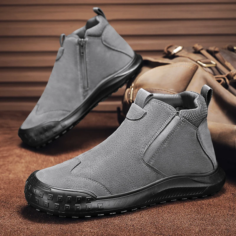 Зимние популярные высокие ботинки с кожаной поверхностью для мужской повседневной обуви Нескользящая подошва Высокие туфли Модные и модные
Зимние популярные высокие ботинки с кожаной поверхностью для мужской повседневной обуви Нескользящая подошва Высокие туфли Модные и модные