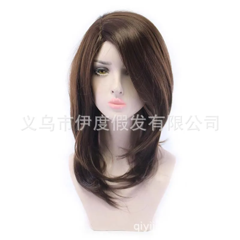 Yidu wig new women's medium and long hair wig tan curly hair
Yidu wig new women's medium and long hair wig tan curly hair