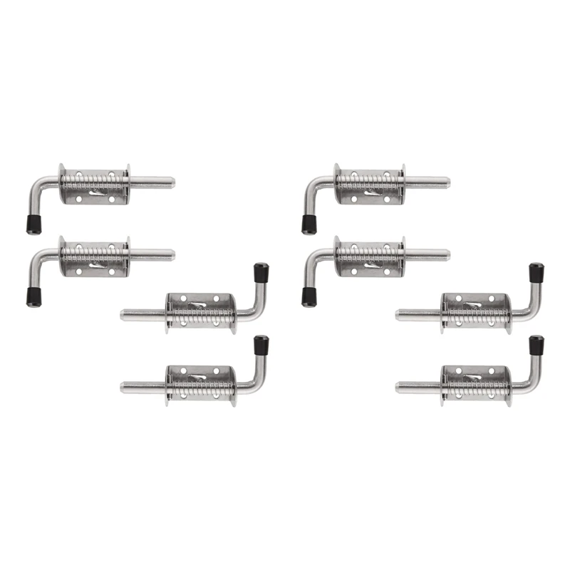 8 Pack 5 Inch Spring Loaded Latch Pin 304 Stainless Steel Barrel Bolt Thickened 2Mm Door Lock, Brushed Finished
8 Pack 5 Inch Spring Loaded Latch Pin 304 Stainless Steel Barrel Bolt Thickened 2Mm Door Lock, Brushed Finished