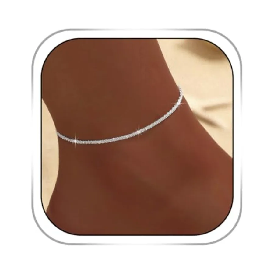 Silver Plated Anklet Bracelet for Women Sparkly Rhinestone Adjustable Foot Jewelry
Silver Plated Anklet Bracelet for Women Sparkly Rhinestone Adjustable Foot Jewelry