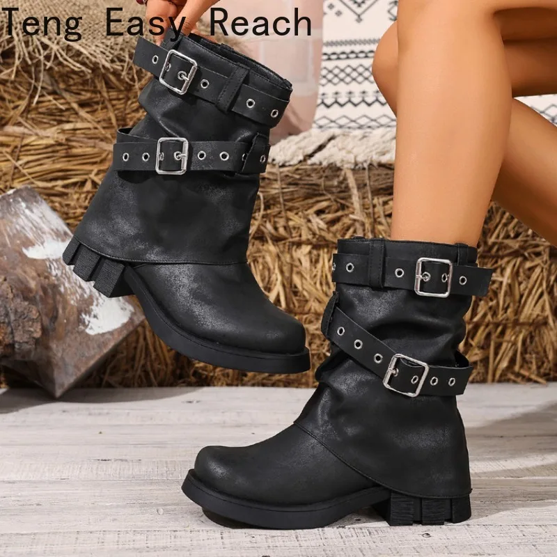 2026 Luxury New Trend Autumn/Winter Mid Length Women's Boots with Retro Style Round Head Belt Buckle
2026 Luxury New Trend Autumn/Winter Mid Length Women's Boots with Retro Style Round Head Belt Buckle