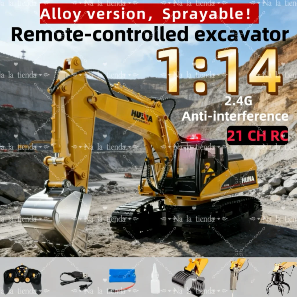 Huina 1:14 Alloy Remote 21 Channel 550HD Control Excavator Metal Version 2.4G Wireless Large Construction Vehicle Excavator Toys
Huina 1:14 Alloy Remote 21 Channel 550HD Control Excavator Metal Version 2.4G Wireless Large Construction Vehicle Excavator Toys