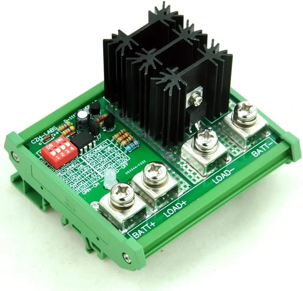 CZH-LABS DIN Rail Mount LVD Low Voltage Disconnect Module, 12V 80A, Protect Battery.
CZH-LABS DIN Rail Mount LVD Low Voltage Disconnect Module, 12V 80A, Protect Battery.