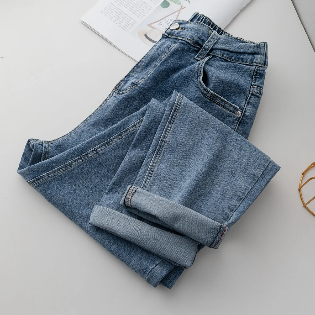 High Waist Nine-Tenths Women's Jeans Spring Autumn Loose Casual Straight Leg Slimming Dad Harlan Large Size Trousers
High Waist Nine-Tenths Women's Jeans Spring Autumn Loose Casual Straight Leg Slimming Dad Harlan Large Size Trousers