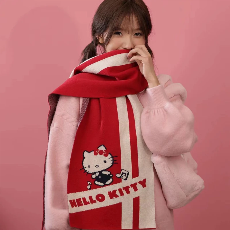 Зимний вязаный шарф Sanrioed Hello Kitty Kuromi Cinnamoroll мультяшный красный кавайный ветрозащитный Теплый и холодный цвет
Зимний вязаный шарф Sanrioed Hello Kitty Kuromi Cinnamoroll мультяшный красный кавайный ветрозащитный Теплый и холодный цвет