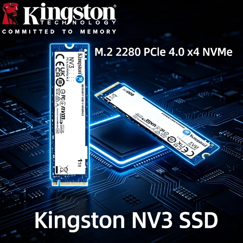 New SSD Kingston NV3 NVMe PCIe Gen4.0x4 M.2 2280 Internal SSD 500GB 1TB 2TB Solid State Drive For Desktop Laptop
New SSD Kingston NV3 NVMe PCIe Gen4.0x4 M.2 2280 Internal SSD 500GB 1TB 2TB Solid State Drive For Desktop Laptop