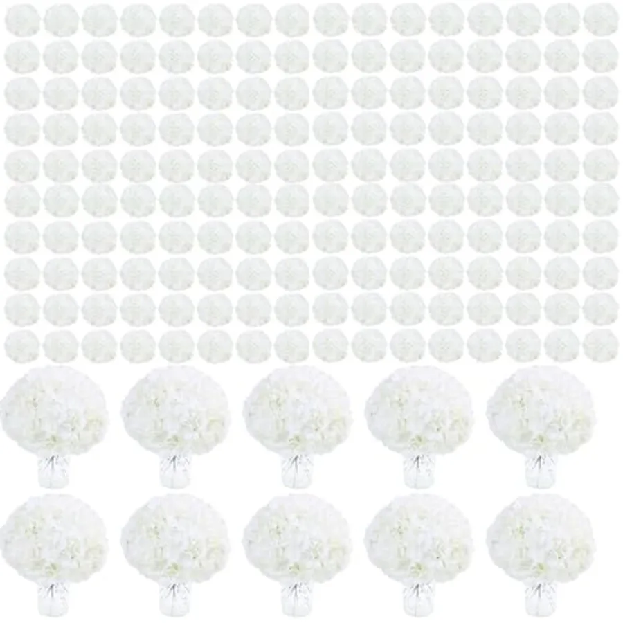 100PCS White Hydrangea Artificial Flowers Bulk No Steaming Need Fluffy Ivory Fake Hydrangeas Silk Flowers with Stems for Table
100PCS White Hydrangea Artificial Flowers Bulk No Steaming Need Fluffy Ivory Fake Hydrangeas Silk Flowers with Stems for Table