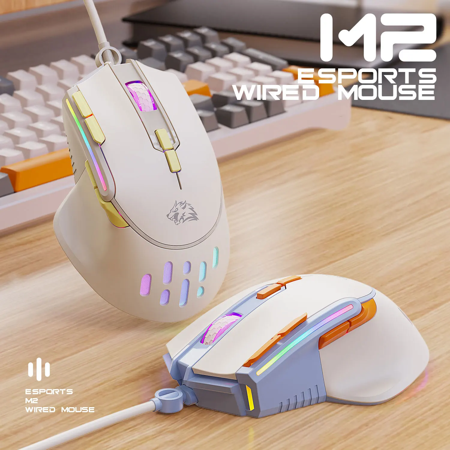 M2 Gaming Color blocked Mouse RGB Breathing Light 12800DPI Macro Definition Wired Mouse Desktop Office Laptop PC Peripherals
M2 Gaming Color blocked Mouse RGB Breathing Light 12800DPI Macro Definition Wired Mouse Desktop Office Laptop PC Peripherals
