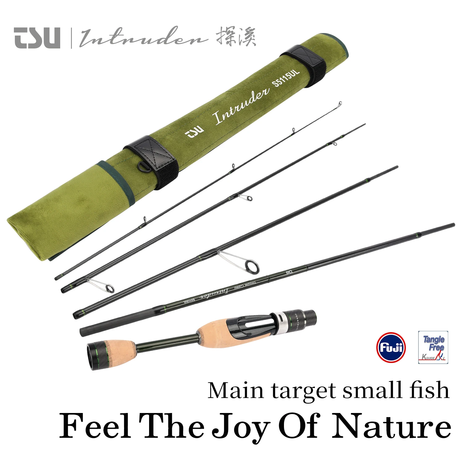 TSURINOYA Fishing Rod INTRUDER 5 Section 1.6m 1.68m 1.8m FUJI Guide Foldable Packable Trout Salmo Pack Spinning Baitcasting Rod
TSURINOYA Fishing Rod INTRUDER 5 Section 1.6m 1.68m 1.8m FUJI Guide Foldable Packable Trout Salmo Pack Spinning Baitcasting Rod