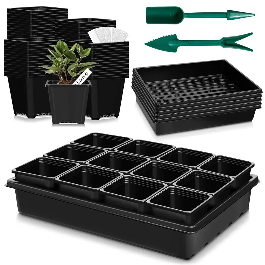 Pcs Seed Starter Tray, 3.5 Inch 9CM 60 Pcs Nursery Pots Kit, Thickened Seed Starting Trays Square Seedling Pots for Plants Sturd
Pcs Seed Starter Tray, 3.5 Inch 9CM 60 Pcs Nursery Pots Kit, Thickened Seed Starting Trays Square Seedling Pots for Plants Sturd