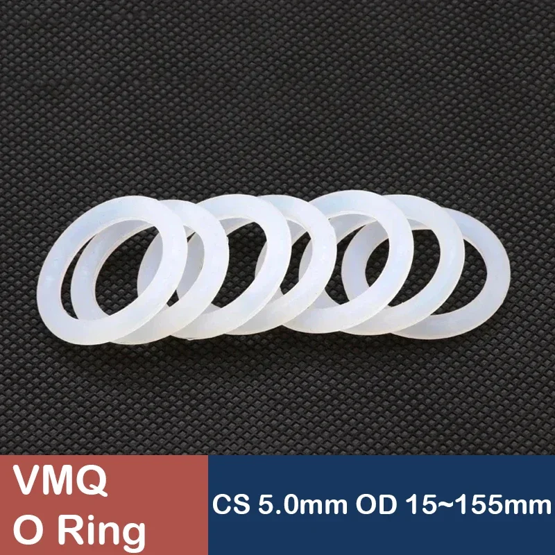 VMQ White Silicone O Ring Gasket CS 5mm OD 15 ~ 155mm FoodGrade Waterproof Washer Rubber Round Shape Seal tool 10Pcs
VMQ White Silicone O Ring Gasket CS 5mm OD 15 ~ 155mm FoodGrade Waterproof Washer Rubber Round Shape Seal tool 10Pcs