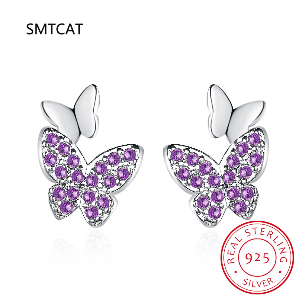 Genuine Purple Amethyst 925 Sterling Silver Double Butterfly Stud Earrings for Women Fashion Gemstone Jewelry Gift
Genuine Purple Amethyst 925 Sterling Silver Double Butterfly Stud Earrings for Women Fashion Gemstone Jewelry Gift