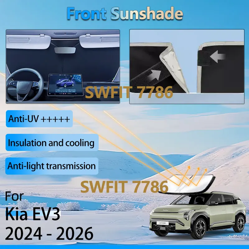 1X Front Window Sun Shade For Kia EV3 2025 GT Line 2026 2024 Accessories Windshield Heat Insulation Sunshade Waterproof Sticker
1X Front Window Sun Shade For Kia EV3 2025 GT Line 2026 2024 Accessories Windshield Heat Insulation Sunshade Waterproof Sticker